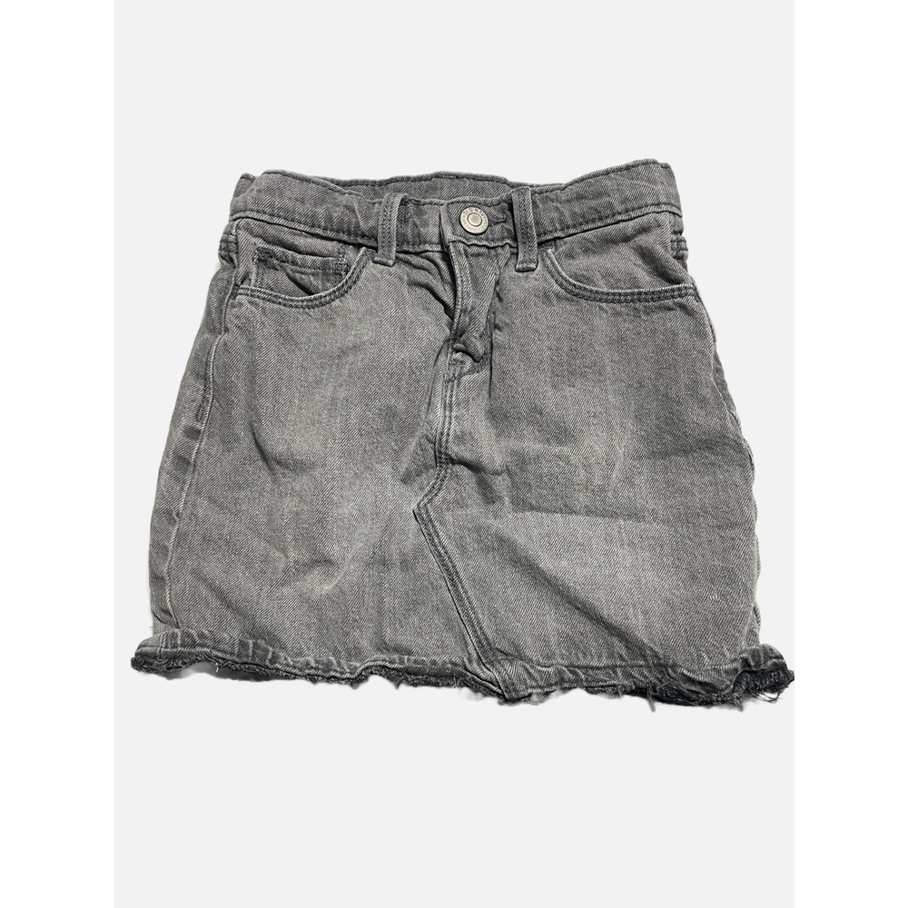 Old Navy Denim Skirt Toddler Girls‎ 5T Grey Raw Hem Adjustable Waist Casual Mini